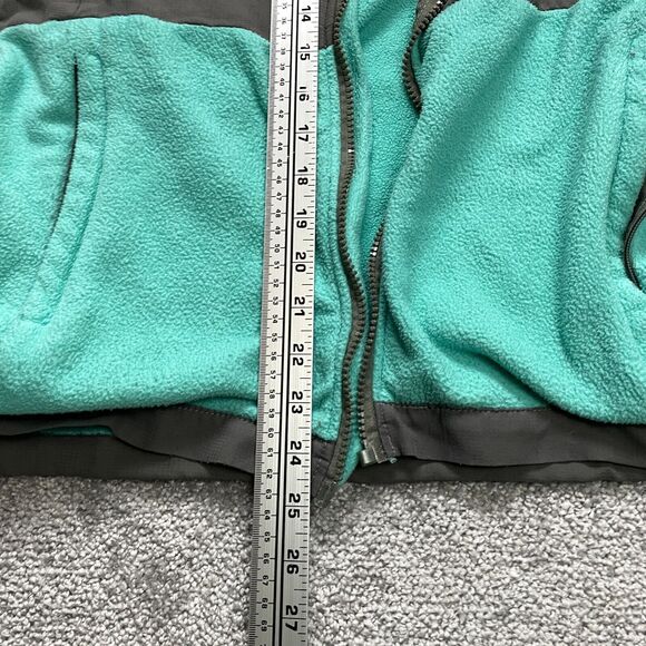 The North Face Denali Jacket Womens Medium Green Gray Full Zip Fleece Hiking - Picture 9 of 13